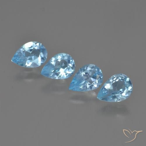 2.85ctw Naturale Celeste Topazio, Forma a pera, VVS