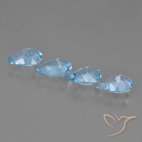 Gemme di Topazio Celeste naturale da 2.71 ct, Forma a pera, VVS