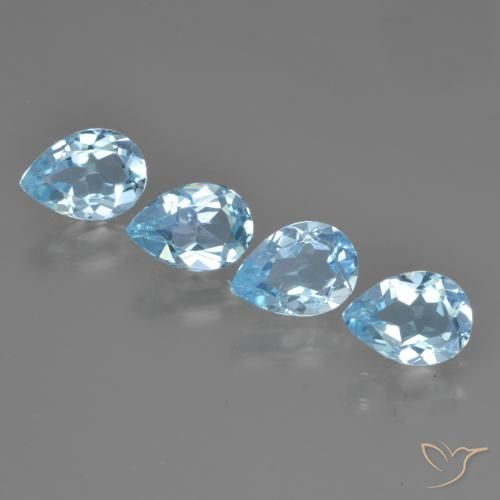 3.18ctw Naturale Celeste Topazio, Forma a pera, VVS-VS