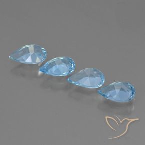Gemme di Topazio Celeste naturale da 2.75 ct, Forma a pera, VVS