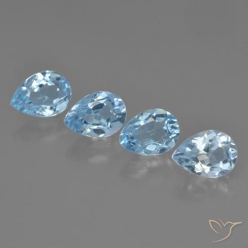 3.39ctw Naturale Celeste Topazio, Forma a pera, VVS-VS