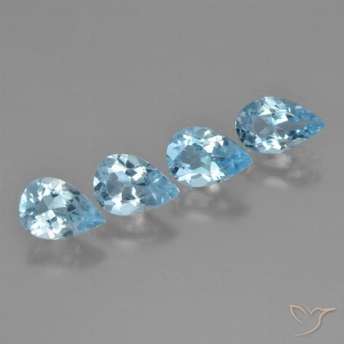2.85ctw Naturale Celeste Topazio, Forma a pera, VVS-VS