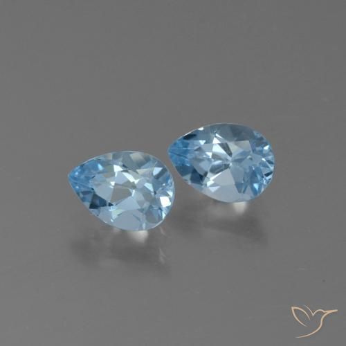 Gemme di Topazio Celeste naturale da 1.81 ct, Forma a pera, VS