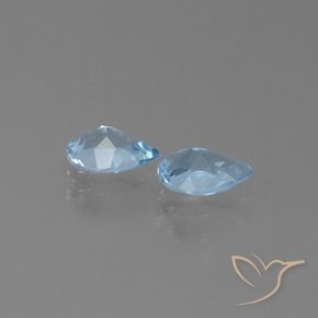 Gemme di Topazio Celeste naturale da 1.41 ct, Forma a pera, VS