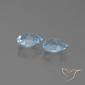 Gemme di Topazio Celeste naturale da 1.61 ct, Forma a pera, VS