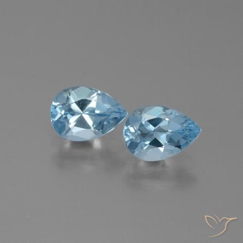 1.76ctw Naturale Celeste Topazio, Forma a pera, VVS-VS