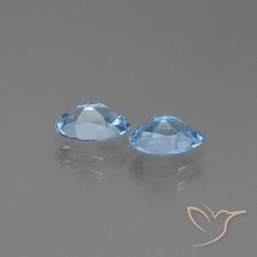 Gemme di Topazio Celeste naturale da 1.61 ct, Forma a pera, VS