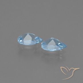 Gemme di Topazio Celeste naturale da 1.60 ct, Forma a pera, VS