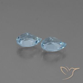 Gemme di Topazio Celeste naturale da 1.79 ct, Forma a pera, VVS