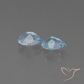 Gemme di Topazio Celeste naturale da 1.65 ct, Forma a pera, VS