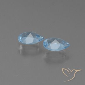 Gemme di Topazio Celeste naturale da 1.65 ct, Forma a pera, VVS