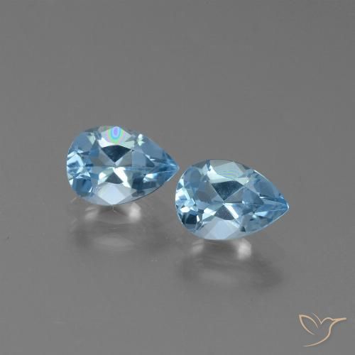 1.80ctw Naturale Celeste Topazio, Forma a pera, VVS