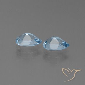 Gemme di Topazio Celeste naturale da 1.80 ct, Forma a pera, VVS