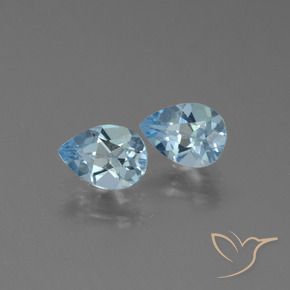 Gemme di Topazio Celeste naturale da 1.69 ct, Forma a pera, VS