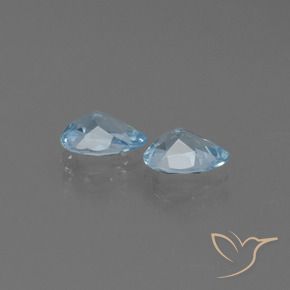 Gemme di Topazio Celeste naturale da 1.72 ct, Forma a pera, VS