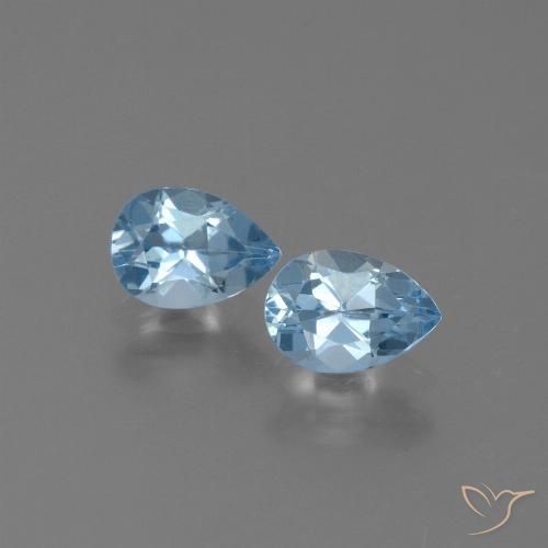 1.72ctw Naturale Celeste Topazio, Forma a pera, VS