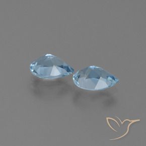 Gemme di Topazio Celeste naturale da 1.72 ct, Forma a pera, VS