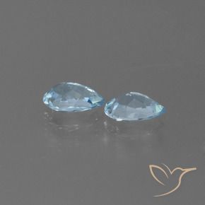 Gemme di Topazio Celeste naturale da 1.62 ct, Forma a pera, VS