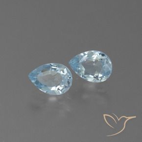 Gemme di Topazio Celeste naturale da 1.75 ct, Forma a pera, VS