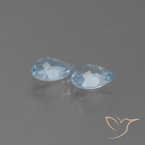 Gemme di Topazio Celeste naturale da 1.75 ct, Forma a pera, VS
