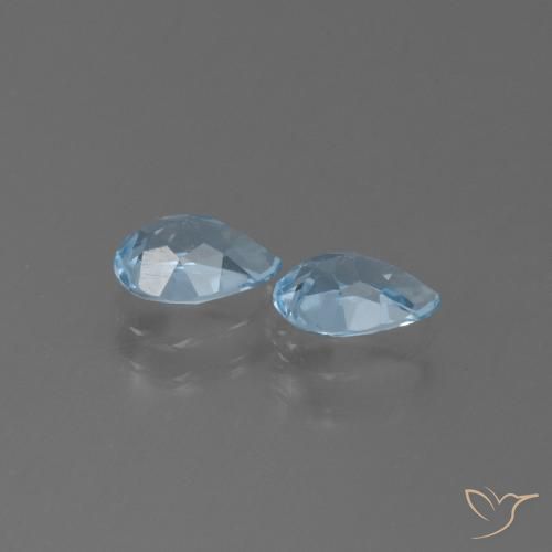 Gemme di Topazio Celeste naturale da 1.68 ct, Forma a pera, VS