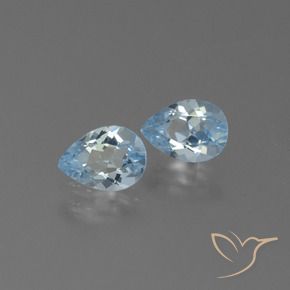 Gemme di Topazio Celeste naturale da 1.63 ct, Forma a pera, VS