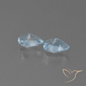Gemme di Topazio Celeste naturale da 1.63 ct, Forma a pera, VS