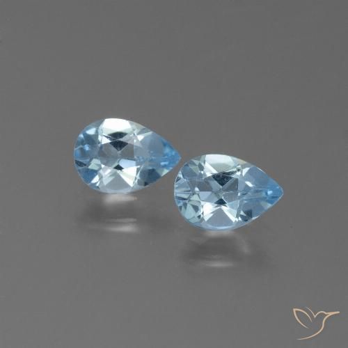 1.55ctw Naturale Blu svizzero Topazio, Forma a pera, VS