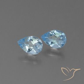 Gemme di Topazio Blu svizzero naturale da 1.55 ct, Forma a pera, VS