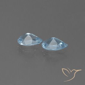 Gemme di Topazio Blu svizzero naturale da 1.55 ct, Forma a pera, VS