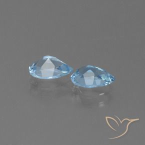Gemme di Topazio Celeste naturale da 1.64 ct, Forma a pera, VS