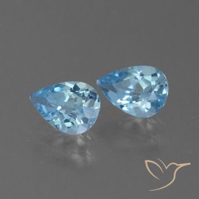 Gemme di Topazio Blu svizzero naturale da 1.48 ct, Forma a pera, VVS-VS