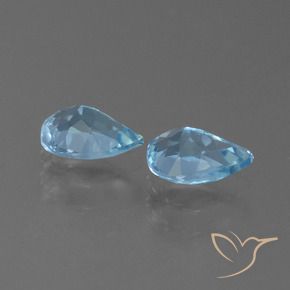 Gemme di Topazio Blu svizzero naturale da 1.48 ct, Forma a pera, VVS-VS