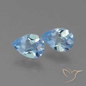 Gemme di Topazio Blu svizzero naturale da 1.44 ct, Forma a pera, VS
