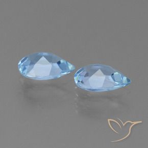 Gemme di Topazio Blu svizzero naturale da 1.44 ct, Forma a pera, VS