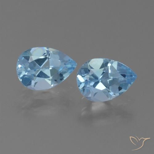1.77ctw Naturale Blu svizzero Topazio, Forma a pera, VVS-VS
