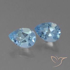 Gemme di Topazio Blu svizzero naturale da 1.77 ct, Forma a pera, VVS-VS