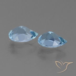 Gemme di Topazio Blu svizzero naturale da 1.77 ct, Forma a pera, VVS-VS