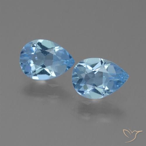 1.53ctw Naturale Blu svizzero Topazio, Forma a pera, VS
