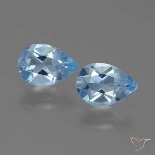 1.54ctw Naturale Blu svizzero Topazio, Forma a pera, VS