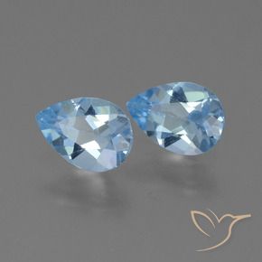 Gemme di Topazio Blu svizzero naturale da 1.54 ct, Forma a pera, VS
