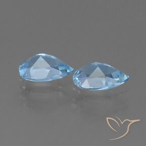 Gemme di Topazio Blu svizzero naturale da 1.54 ct, Forma a pera, VS