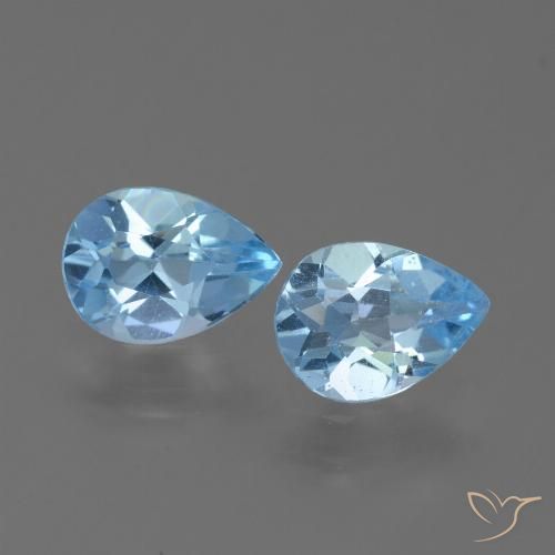 1.60ctw Naturale Celeste Topazio, Forma a pera, VVS-VS