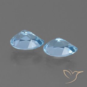 Gemme di Topazio Celeste naturale da 1.87 ct, Forma a pera, VVS-VS
