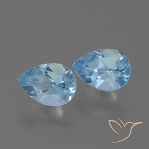 Gemme di Topazio Blu svizzero naturale da 1.81 ct, Forma a pera, VVS-VS