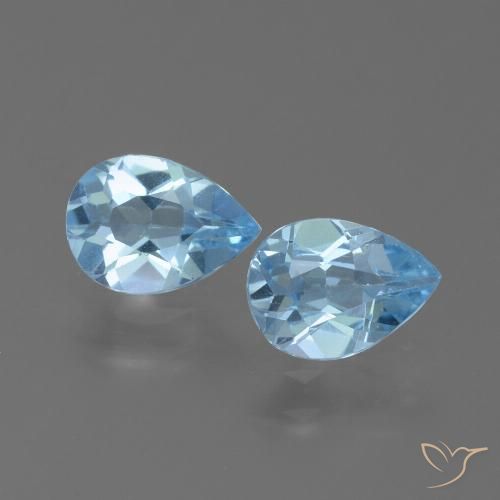 1.64ctw Naturale Celeste Topazio, Forma a pera, VVS-VS