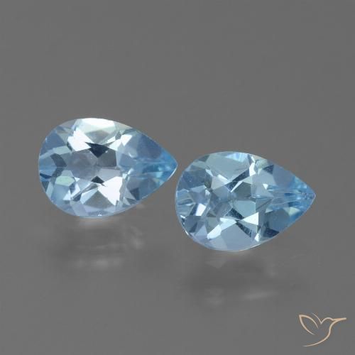 1.65ctw Naturale Blu svizzero Topazio, Forma a pera, VVS-VS