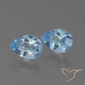 Gemme di Topazio Blu svizzero naturale da 1.65 ct, Forma a pera, VVS-VS