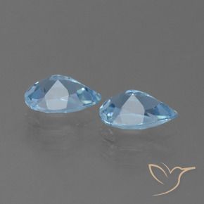Gemme di Topazio Blu svizzero naturale da 1.65 ct, Forma a pera, VVS-VS