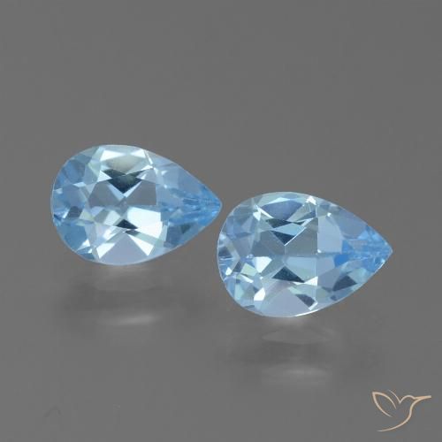 1.74ctw Naturale Blu svizzero Topazio, Forma a pera, VVS-VS